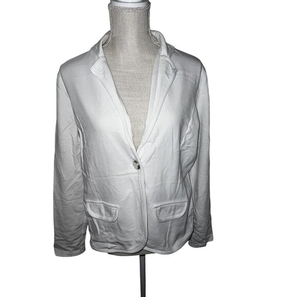 Miss Etam Womens White Button-Front Blazer Jacket XL - Picture 1 of 9